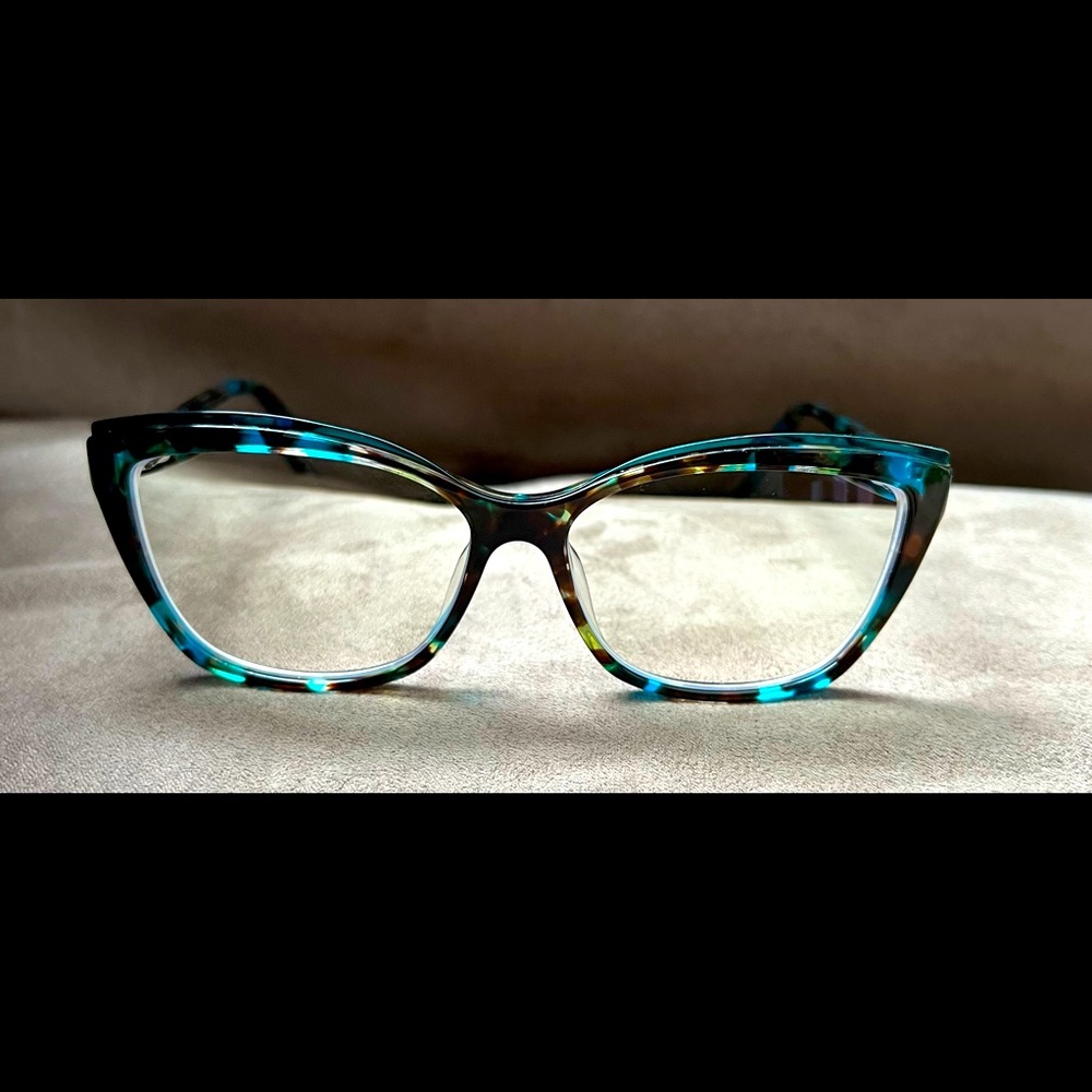 Blue tortoise prescription glasses. Need to change prescription.